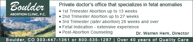 Boulder Abortion Clinic Dr. Warren Hern - abortion clinic in Boulder, Colorado. Fetal anomaly specialist. Late abortion clinic.