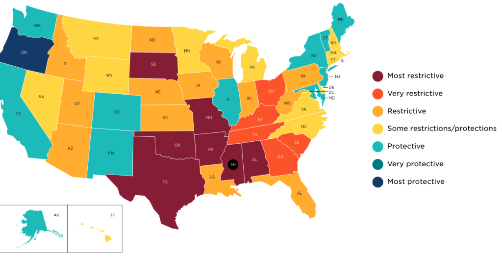 State abortion laws and restrictions vary by state